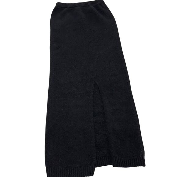 Happily Grey Skirt Womens X Small Black Maxi Split Front Knit - Picture 1 of 6